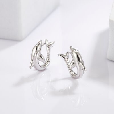 925 Sterling Silver Zircon Dolphin Earrings - Crazy Like a Daisy Boutique #