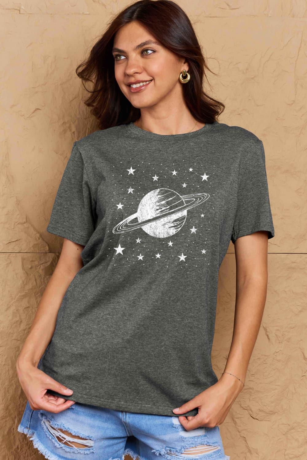 Simply Love Full Size Planet Graphic Cotton T-Shirt - Crazy Like a Daisy Boutique #