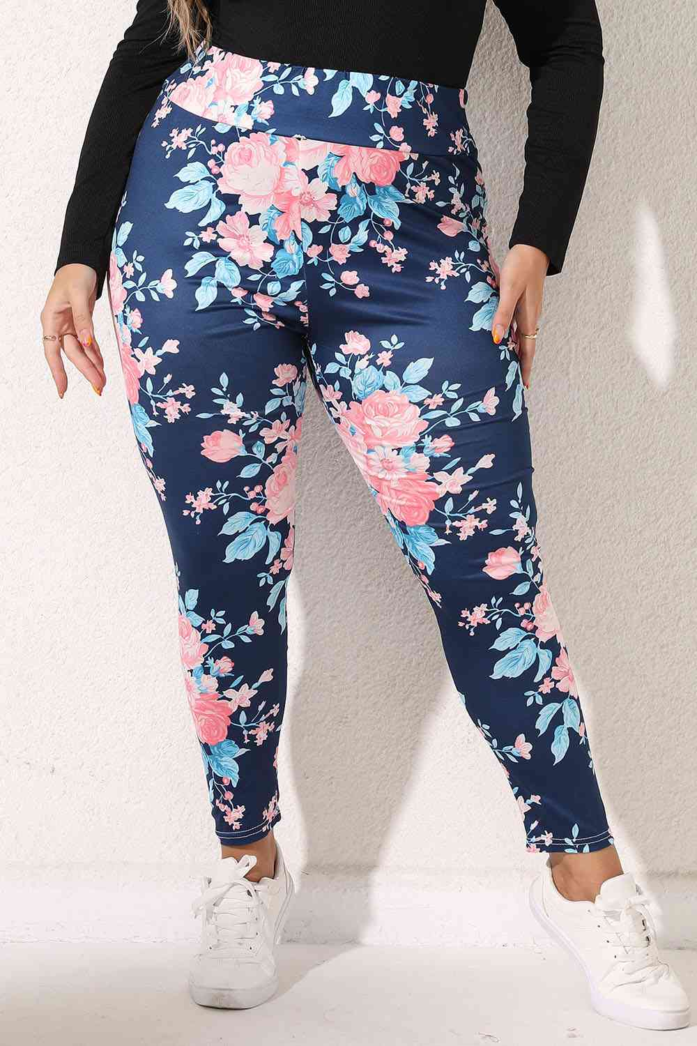 Plus Size Floral Print Legging - Crazy Like a Daisy Boutique #