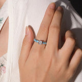 Inlaid Artificial Turquoise Zircon 925 Sterling Silver Ring - Crazy Like a Daisy Boutique