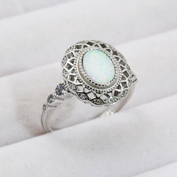 Feeling The Love 925 Sterling Silver Round Opal Ring - Crazy Like a Daisy Boutique #