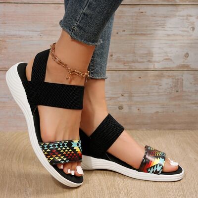 PU Leather Open Toe Low Heel Sandals - Crazy Like a Daisy Boutique #
