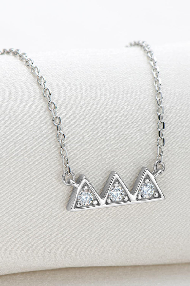 Moissanite Triangle Platinum-Plated Necklace - Crazy Like a Daisy Boutique