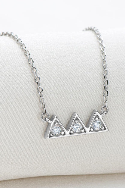 Moissanite Triangle Platinum-Plated Necklace - Crazy Like a Daisy Boutique #