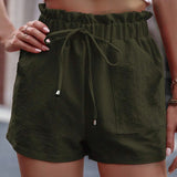 Tied High Waist Shorts with Pockets - Crazy Like a Daisy Boutique #