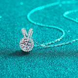 1 Carat Moissanite Rabbit Ears Shape Pendant Necklace - Crazy Like a Daisy Boutique #