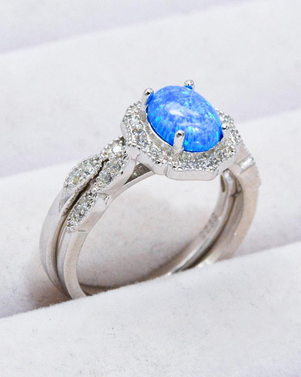 Blue Opal Ring Set 2-Piece - Crazy Like a Daisy Boutique