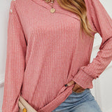 Asymmetrical Round Neck Buttoned Dropped Shoulder Tee - Crazy Like a Daisy Boutique