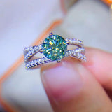 1 Carat Moissanite Contrast 925 Sterling Silver Ring - Crazy Like a Daisy Boutique