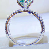 1 Carat Moissanite Contrast 925 Sterling Silver Ring - Crazy Like a Daisy Boutique