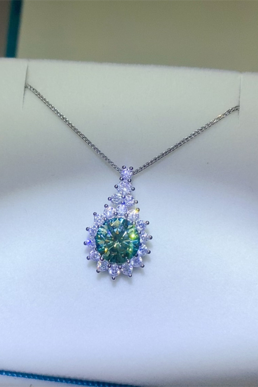 3 Carat Moissanite 925 Sterling Silver Pendant Necklace - Crazy Like a Daisy Boutique #