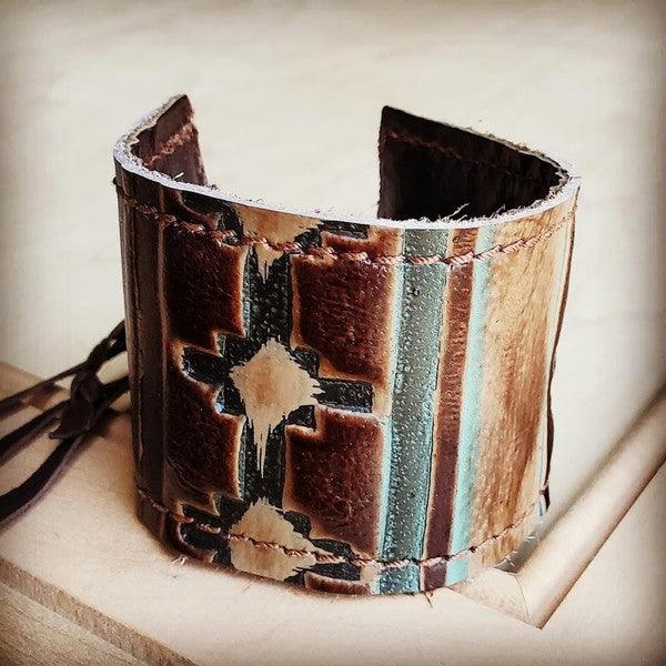 Leather Cuff w/ Adjustable Tie- Navajo - Crazy Like a Daisy Boutique #