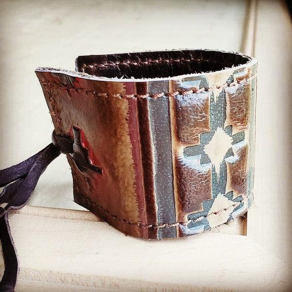 Leather Cuff w/ Adjustable Tie- Navajo - Crazy Like a Daisy Boutique #