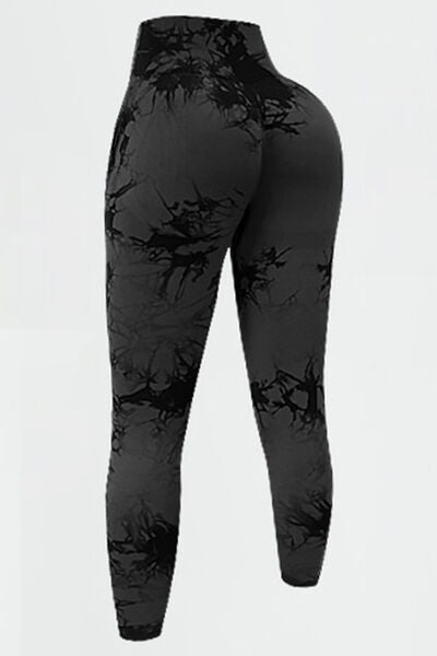 Printed High Waist Active Leggings - Crazy Like a Daisy Boutique #