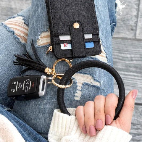 Key Ring Wallet Bracelet ID Zip Up - Crazy Like a Daisy Boutique