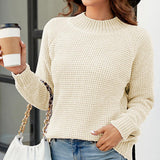 Waffle-Knit Round Neck Reglan Sleeve Sweater - Crazy Like a Daisy Boutique #