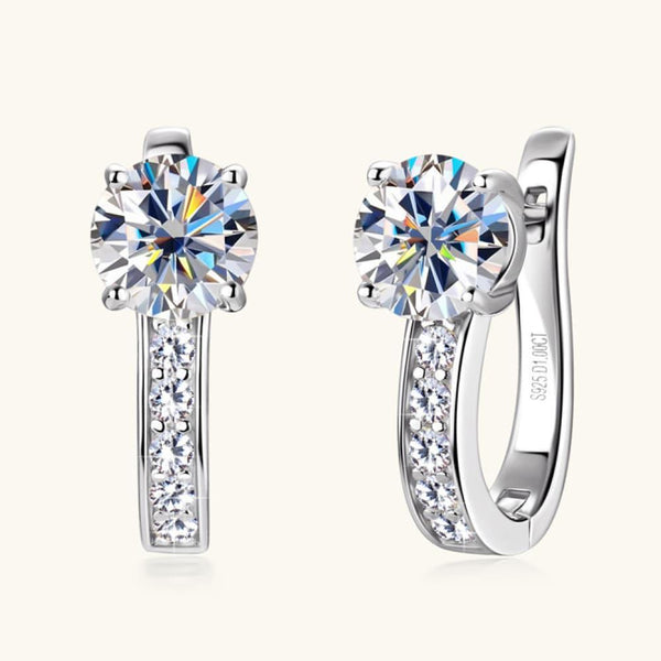 2 Carat Moissanite 925 Sterling Silver Earrings - Crazy Like a Daisy Boutique #