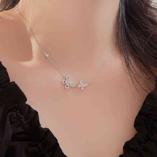 Zircon 925 Sterling Silver Butterfly Necklace - Crazy Like a Daisy Boutique #