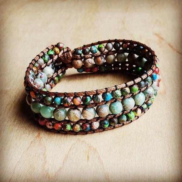 Impression Jasper Woven Bracelet Multi Color - Crazy Like a Daisy Boutique #