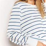 Double Take Striped Long Sleeve Round Neck Top - Crazy Like a Daisy Boutique