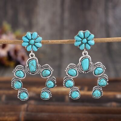 Artificial Turquoise Alloy Dangle Earrings - Crazy Like a Daisy Boutique #