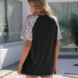 Leopard Round Neck Short Sleeve T-Shirt - Crazy Like a Daisy Boutique #