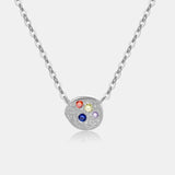 Inlaid Zircon Pendant 925 Sterling Silver Necklace - Crazy Like a Daisy Boutique