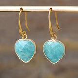 Natural Stone Heart Drop Earrings - Crazy Like a Daisy Boutique