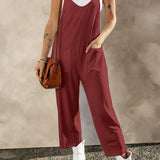 Pocketed Spaghetti Strap Wide Leg Jumpsuit - Crazy Like a Daisy Boutique #
