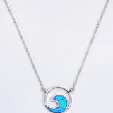 Blue Opal Wave Pendant Necklace - Crazy Like a Daisy Boutique