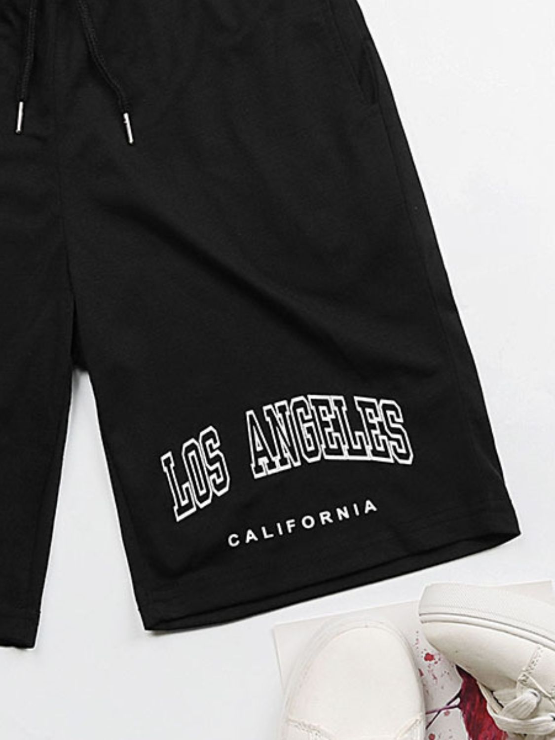 LOS ANGELES CALIFORNIA Graphic Drawstring Shorts - Crazy Like a Daisy Boutique #