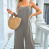 Round Neck Pocketed Sleeveless Jumpsuit - Crazy Like a Daisy Boutique #