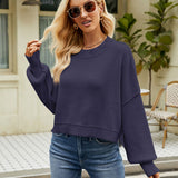 Round Neck Lantern Sleeve Sweater - Crazy Like a Daisy Boutique