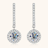 2 Carat Moissanite 925 Sterling Silver Drop Earrings - Crazy Like a Daisy Boutique