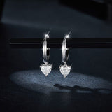 1 Carat Moissanite 925 Sterling Silver Heart Earrings - Crazy Like a Daisy Boutique