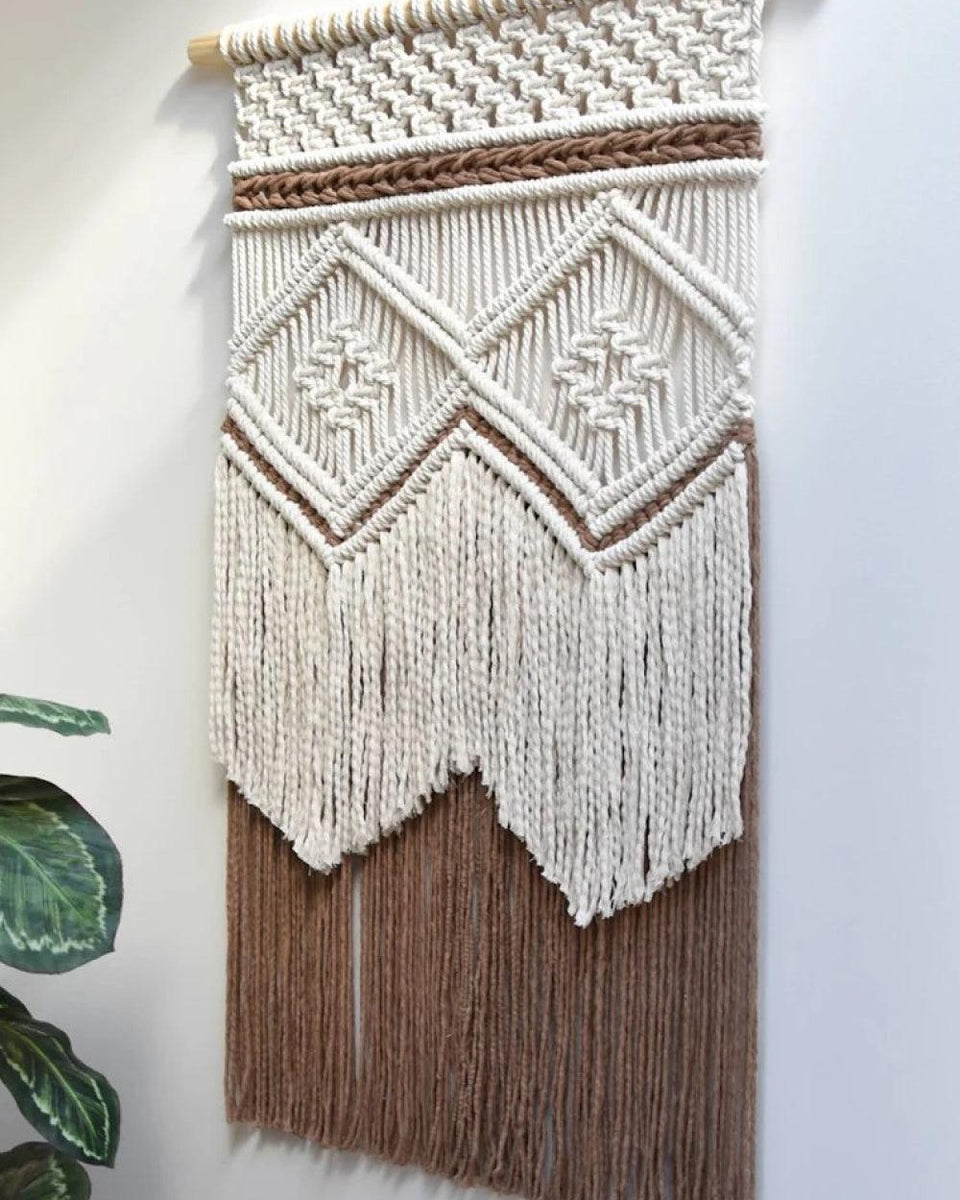 Two-Tone Handmade Macrame Wall Hanging - Crazy Like a Daisy Boutique