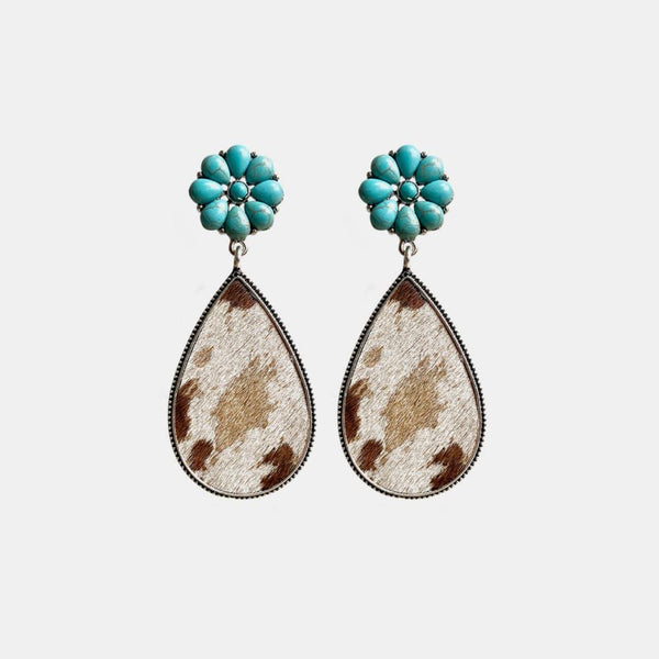 Turquoise Flower Teardrop Earrings - Crazy Like a Daisy Boutique