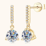 2 Carat Moissanite 925 Sterling Silver Drop Earrings - Crazy Like a Daisy Boutique #