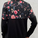 Floral Print Round Neck Dropped Shoulder Tee - Crazy Like a Daisy Boutique