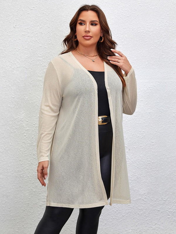 Plus Size Open Front Long Sleeve Cardigan - Crazy Like a Daisy Boutique #