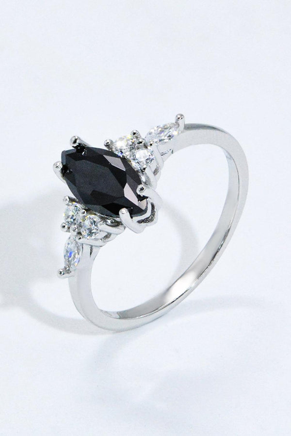 Black Agate Ring - 925 Sterling Silver - Crazy Like a Daisy Boutique #
