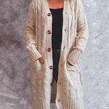 Button Up Cable-Knit Cardigan with Pockets - Crazy Like a Daisy Boutique