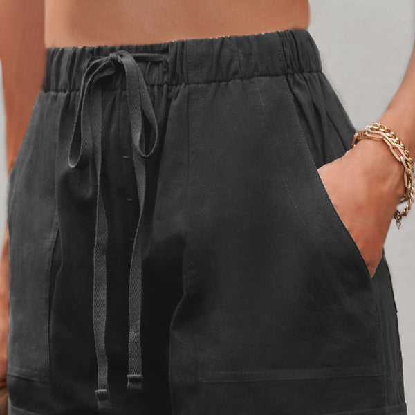 Drawstring Elastic Waist Pocket Shorts - Crazy Like a Daisy Boutique #