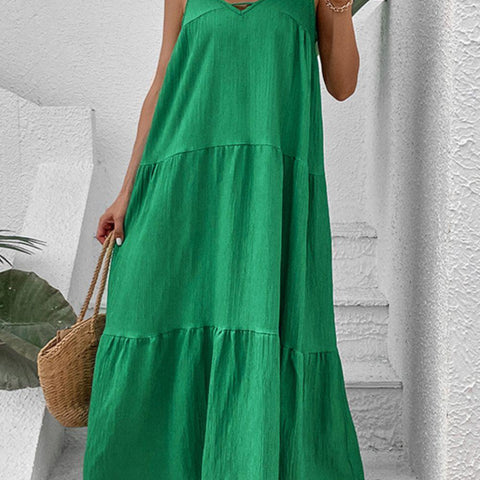Tie-Shoulder Tiered Maxi Dress - Crazy Like a Daisy Boutique