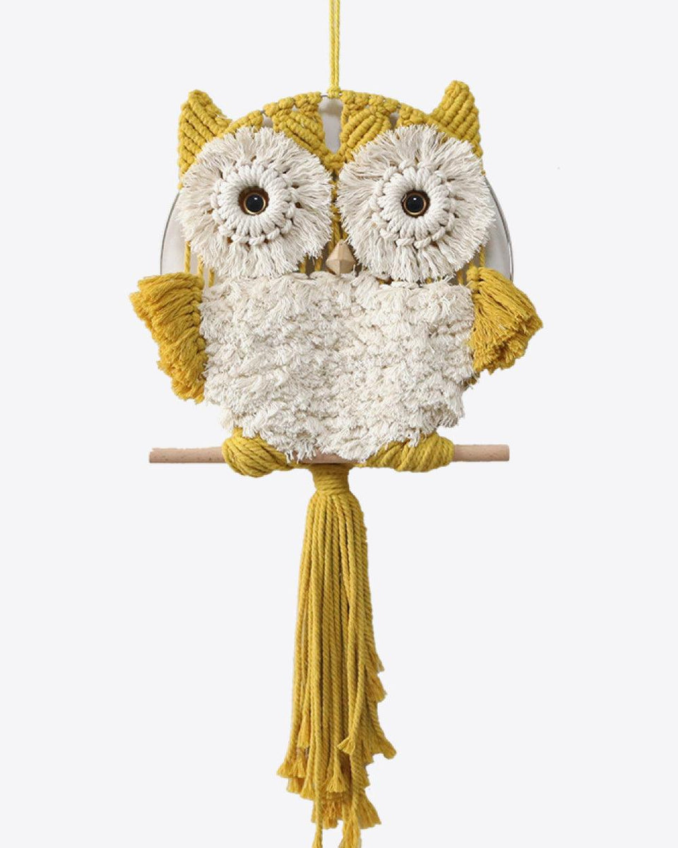 Hand-Woven Tassel Owl Macrame Wall Hanging - Crazy Like a Daisy Boutique