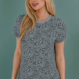 Animal Print Round Neck Short Sleeve T-Shirt - Crazy Like a Daisy Boutique #