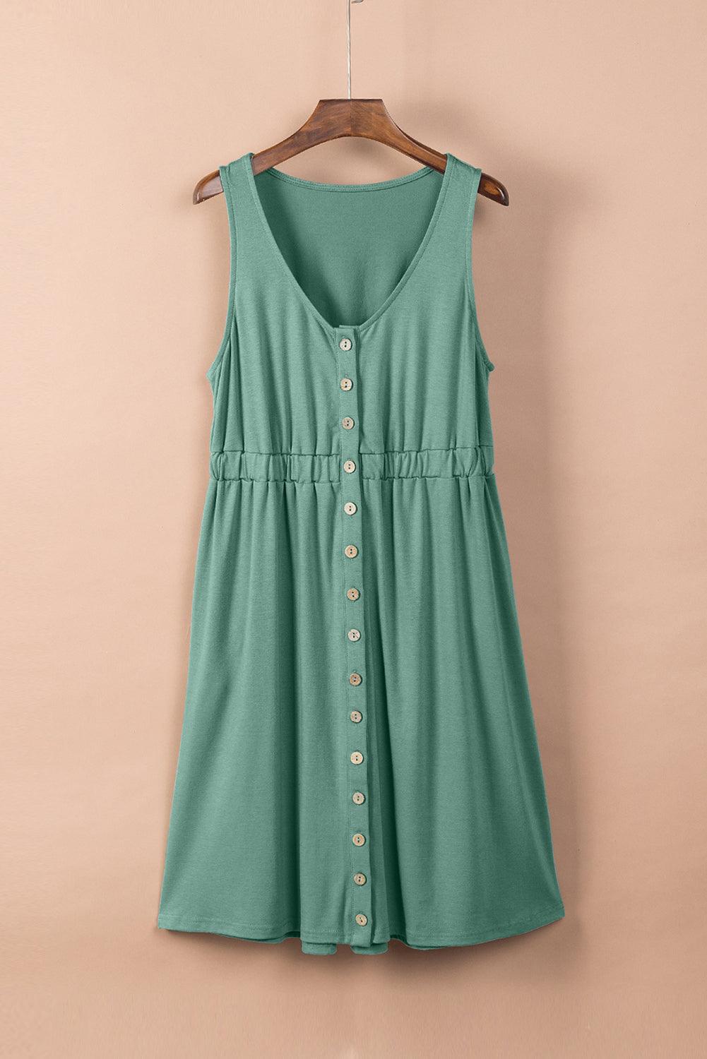 Sleeveless Button Down Mini Dress - Crazy Like a Daisy Boutique