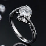 1 Carat Moissanite 925 Sterling Silver Twisted Ring - Crazy Like a Daisy Boutique #