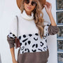 Leopard Color Block Turtleneck Sweater - Crazy Like a Daisy Boutique #