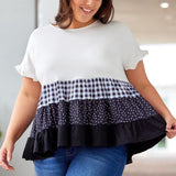 Plus Size Plaid Ruffled Babydoll Top - Crazy Like a Daisy Boutique #